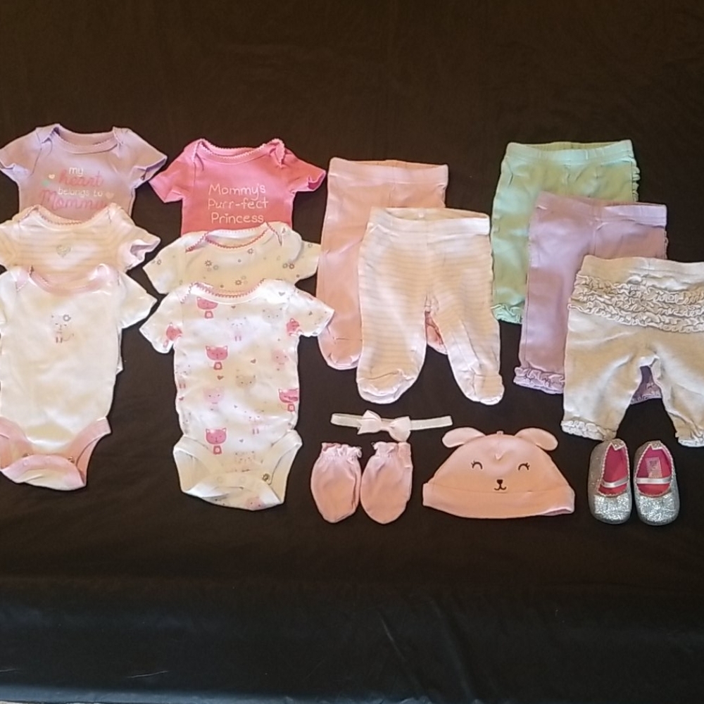 NEWBORN GIRL Koala Kids lot of onesies and pants